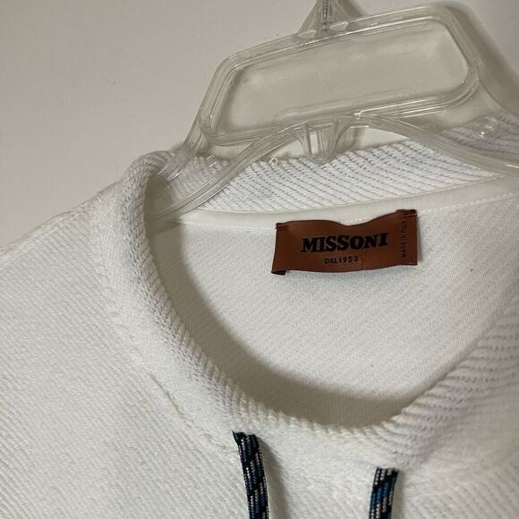 MISSONI cropped knit drawstring pullover sweatshirt size Medium - Picture 3 of 7